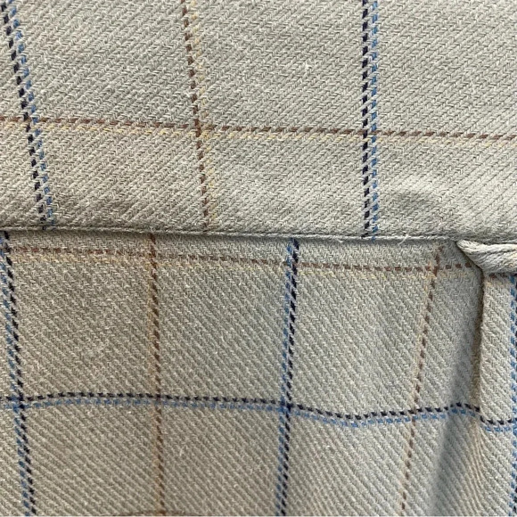 Vintage T. Harris‎ London L Long Sleeve Plaid Button Down Beige Tan - Picture 6 of 6